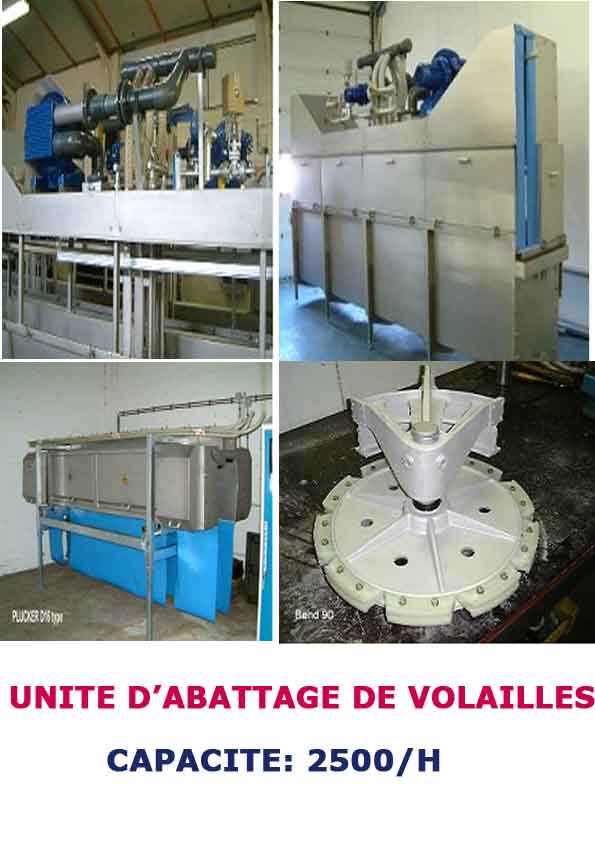 UNITE D'ABATTAGE DE VOLAILLE - matériels machines bonjour,  nous disposons pour le compte de notre partenaire allemand, d'une unité d'abattage de volaille d'une capacité de 2500/h.nous consulter pour infos.