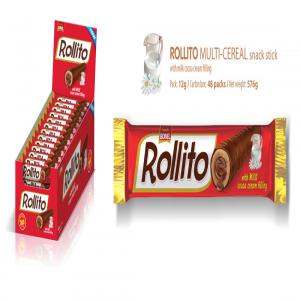 Rollito snack - produits sucrés un snack rollito délicieux ,  un biscuit au mais,  blé et riz ,  au chocolat à l'intérieur et  à l'extérieure,  à un petit prix et aux bienfaits innombrables