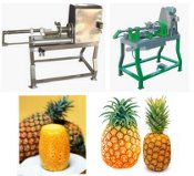 EPLUCHAGE ANANAS NOIX DE COCO - matériels machines machine a eplucher et decarotter et trancher les ananas- noix de coco -machine manuelle environ 500pieces a l'heure en deux version -une version inox pour la partie contact avec le fruit et autre modele tout inox -une machine automatique avec reglage de l'epaisseur du pelage capacité 600 a 80