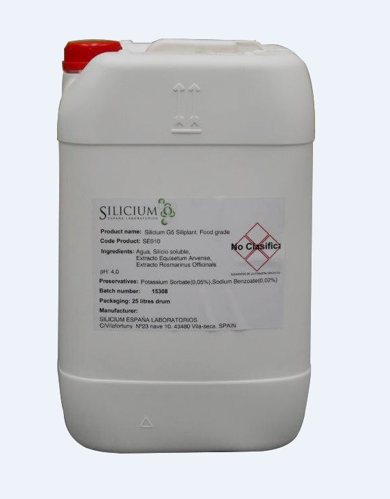 ORGONO LIVING SILICA SILIPLANT - autres siliplant en 1000 ibc,  food grade----agua,  silicio soluble,  extrait de equisetum arvense,  extrait de rosmarinus officinalis.----