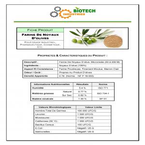 Farine poudreuse de noyau d'olive finement moulue - céréales - notre farine est composée exclusivement de noyaux d'olives --- 100% naturel - notre farine est composée d’un produit totalement naturel.--- 100 % renouvelable -  notre farine se compose d'une biomasse sous-valorisée et--surtout disponible et qui se renouvelle chaque anné