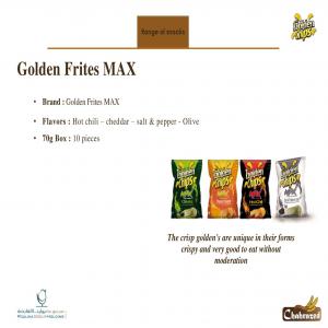 CHIPS TUNISIENS - patisserie chips en pomme de terre de marque golden chips --conditionnement 25 gr et 75 gr--chips en graines de mais de marque crokidos--varietes de parfums- barbecue/ salé/piments/...etc--cherche partenaire en mauritanie et en afrique