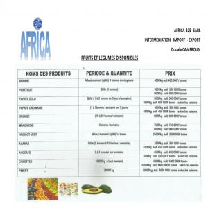 Fruits et légumes bio de qualité - fruits et légumes nous sommes un réseau de producteurs agroalimentaires camerounais. nous disposons d'une large gamme de fruits et légumes de qualité en grandes quantités. contactez nous pour tout besoin d'informations complémentaires