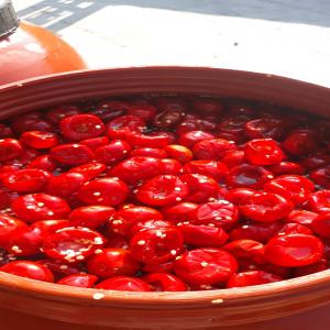 Cherry Peppers in brine - fruits and vegetables cored cherry peppers in brine semi-finished product. packed in 250kg plastic drums dried weight 80kg.