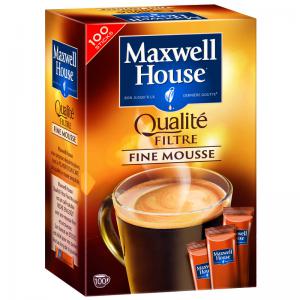 Café fine mousse x100 sticks 180g - MAXWELL HOUSE - café cacao thé minimum de commande = 1 palette--code ean - 8711000522516--8 unités / colis 	--50 colis / palette --dlc - 486 jours 