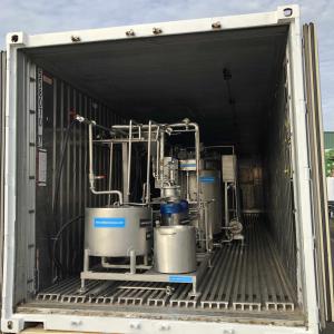 conditionnement lait - milk pasteurization - lait et produits laitiers lignes complètes de pasteurisation et conditionnement du lait installées dans un conteneur maritime 40 pieds.----pas besoin d'installation,  les machines sont déjà installées dans le conteneur. il suffit de raccorder l'eau et l'électricité 400v/50hz. (