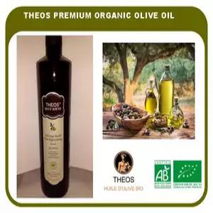 HUILE D'OLIVE BIO - huiles vends huile d'olive biologique de qualité supérieure marque theos origine grèce.--disponible en 750 ml bouteille verre  et 5 litres  bidon --commande minimum 1 palette