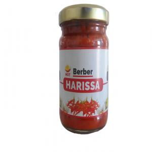 Berber Harissa 200gr  - épices aromates harissa tunisienne,  pâte de piment de cayenne. pot en verre de 200g.----la pate harissa tunisienne (prononcé ha-ri-sah) est une pâte de piment épicée largement utilisée dans la cuisine nord-africaine et moyen-orientale à base de piment de cayenne----les