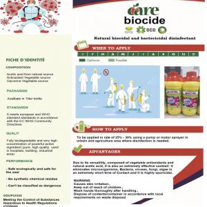 Désinfectant Organique <BIO - hygiene entretien nettoyant désinfectant ecologique a base d'acides et flavonoïdes extraits d'une sélection de plantes naturelles . disponible en solution aqueuse ,  100 % biogégradable ,  permet le nettoyage et la désinfection de toutes surfaces lavables en restauration ,  hôpitaux ,  c