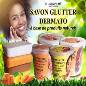 SAVON GLUTTER DERMATO LEMON - matières grasses savon glutter dermato lemon--qui fait et qui est apprécié par tout les consommateur.--un savon bio riche en sel minéraux et en vitamine c il est rafraîchissant,  antiseptique astringent,  tonifiant,  cicatrisant et a une action adoucissante sur la peau, la démangeaisons