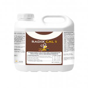 ENGRAIS LIQUIDE FORCROP (RADIX CAL 5) - chimie additif engrais radix cal 5 est une solution liquide de calcium et magnésium complexés avec micronutriments.----radix cal 5 permet de- ----apporter nutriments habituellement rare (ca et mg).--améliorer l’activité microbienne dans le bulbe humide.--corriger la salinité des sols et 