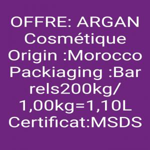 Argan cousmėtique - huiles je cherche des clients pour argan cousmétique --barrels 200kg --1, 1l =1kg--origine maroc--si vous etes interessés ...contactez ....