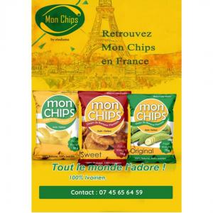 Chips de banane plantain - autres chips de banane plantain et banane verte--1, 50 l'unité ou 100 euros le carton de 100 sachets. produits sans gluten à grignoter en apéro tel quel ou accompagné de salsa,  guacamole...