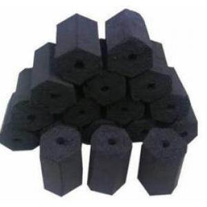 Charbon de bois briquette - bois charbon fibre humidité - 10%--cendres - 3%--volatile - 15%--carbone - 70% - 75%--calorifique - 7000k cal/kg min-- --taille ---hexagone avec trou intérieur 10mm ( 50x100 ,  50x150 ,  50x200 )