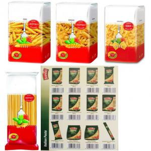 Pasta - spaghetti, PENNE, FUSILLI, FARFALLE - pastry pasta - spaghetti,  penne,  fusilli,  farfalle--i will sell durum wheat pasta,  various shapes,  packaging - pp bag - 400g,  500g,  price- eur 1.75 / kg. --carton - 2 kg. price- eur 1.63 / kg. --monthly production capacity of 1000 tons.