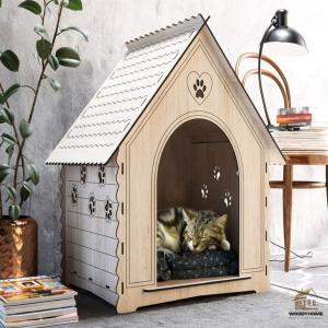 Maison Pour chat / CAT HOUSE - aliments pour animaux avantages du produit-----fait 100% en bois haute densité pour éviter les infections d'insectes.---structure solide et durable.---odeur de bois agréable.---facile à nettoyer.---fait office de lit et de griffoir---look esthétique et vintage---convenable pour les peti