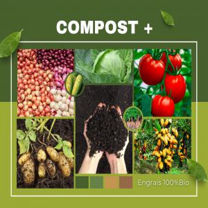 COMPOST + - autres entreprise spécialisée dans la vente d'engrais bio-vous avez detruit votre sol avec les produits chimiques--votre production est faible!--une seule solution compost+ votre engrais biologique 100% naturel--augmenter votre production--reconstruire la structure de votre sol à cause