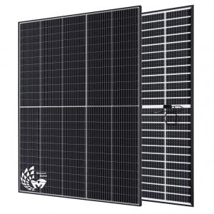 Panneau solaire bifacial 410W cadre noir - energie renouvelable six avantages du panneau solaire---1. durée de vie de 30 ans--large gamme d'applications dans des conditions climatiques extremes avec une durée de vie de plus de 30 ans.--2. poids léger--conception à double vitrage ultra-mince conçue pour une distribution europ&ea