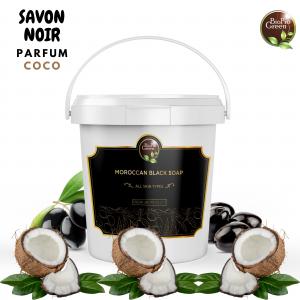 SAVON NOIR PARFUM COCO - publicité-nouveaux produits inspiré par les traditions ancestrales du royaume marocain,  ce joyau cosmétique est le fruit d'un savoir-faire transmis de génération en génération. le savon noir marocain est né de la fusion subtile d'huile d'olive et de potasse,  un secret de beaut&e