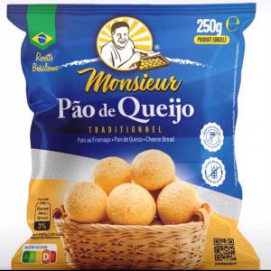 PAO DE QUEIJO surgelé (recette traditionelle) - patisserie l'une des recettes les plus traditionnelles et les plus délicieuses de la cuisine brésilienne,  le pão de queijo est fabriqué à partir d'amidon de manioc et de fromage au lait de vache,  ils ne contiennent pas de gluten et sont très nutritifs. ils sont prets à