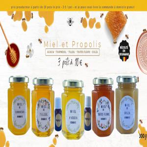 Miel et Propolis  - produits sucrés 5 types de miel et tenture de propolis - roumanie - prix producteur --acacia - tournesol - tilleul - toutes fleurs - colza 