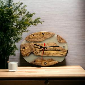 Montre en bois d'olivier avec Résine Pour maison 