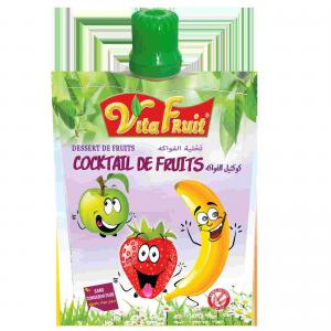 Dessert de fruits COCKTAIL DE FRUITS 80g - fruits et légumes nos compotes de fruits vitafruit riches en vitamine c,  sans gluten et sans conservateur,  sont idéales pour un dessert ou un goûter frais et léger.--nos fruits sont soigneusement sélectionnés et préparés pour le plaisir des petits et des grands.--d&egra