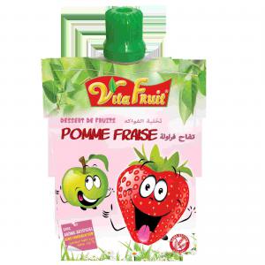 Dessert de fruits POMME-FRAISE 80g - fruits et légumes nos compotes de fruits vitafruit riches en vitamine c,  sans gluten et sans conservateur,  sont idéales pour un dessert ou un goûter frais et léger.--nos fruits sont soigneusement sélectionnés et préparés pour le plaisir des petits et des grands.--d&egra