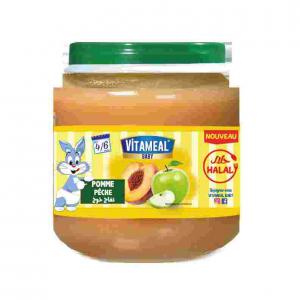 Petit Pot Bébé POMME-PECHE 120g - fruits et légumes une saveur exceptionnelle de nos petits pots mixtes qui encouragera votre bébé à découvrir le bon goût des aliments à partir de ses 4 mois.--nos matières premières sont sélectionnées avec le plus grand soin pour nourrir votre b&eac