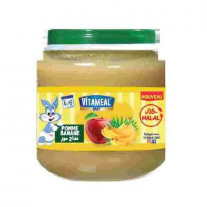 Petit Pot Bébé POMME-BANANE 120g - fruits et légumes une saveur exceptionnelle de nos petits pots mixtes qui encouragera votre bébé à découvrir le bon goût des aliments à partir de ses 4 mois.--nos matières premières sont sélectionnées avec le plus grand soin pour nourrir votre b&eac