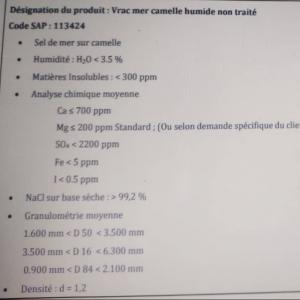 Sel industriel - chimie additif engrais bonjour---je cherche un fournisseur de sel industriel son iode et teneur en fer <5ppm. j'ai besoin de 14300 tonnes de sel par an . son 5 commande de 3000 tonnes .--merci de me contacter 