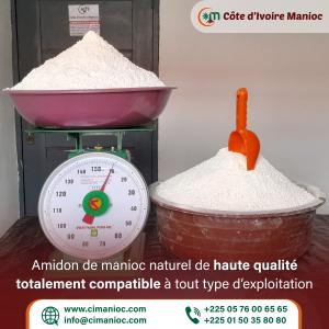 Manioc et dérivés : attiéké amidon farine placali - autres côte d’ivoire manioc est une société agro-alimentaire citoyenne,  humaine et responsable spécialisée dans la filière du manioc. --les produits de la structure issus de la transformation du manioc sont - l’attiéké (couscous de manioc),  l’atti&eacu