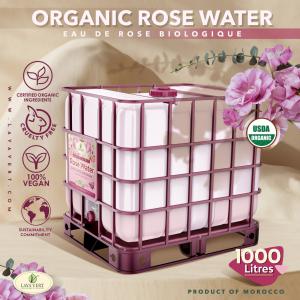 Pure Organic Rose water  - huiles présentation de l'eau de rose pure et biologique du maroc- certifiée usda et kiwa--découvrez le rituel de beauté intemporel de l'eau de rose marocaine avec l'eau de rose pure et bio de laya vert. provenant des vallées luxuriantes du maroc,  notre eau de rose est m&e