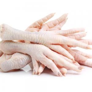 HALAL FROZEN CHICKEN FEET 35GR UP - GRADE A - meat and eggs weight- 35gr up per piece length- 10 to 15 cm per piece blast frozen at- - 40 degrees stocked at- - 18 degrees no blood clots no feather no ammonia burn no black flaw no bruises broken bones- 3 % max water retention- 3% max shelf life- 24 months no bad smell - have to be washed and cleaned shelf lif