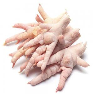 HALAL FROZEN CHICKEN PAWS 30GR UP - GRADE A - meat and eggs weight- 30 g up per piece length- 7-12 cm per piece blast frozen at- - 40 degrees stocked at- - 18 degrees no blood clots no feather no ammonia burn no black flaw no bruises broken bones- 3 % max water retention- 3% max shelf life- 24 months no bad smell - have to be washed and cleaned