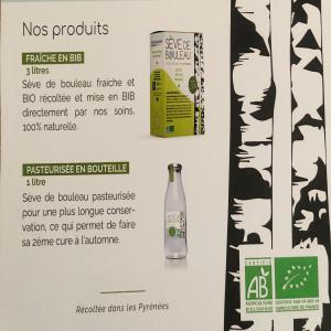 SÈVE DE BOULEAU LABELISÉE BIO - boissons non alcolisée producteur de sève de bouleau des pyrénées.--elle est certifiée ab par l’agriculture biologique et par fr-bio-10 agriculture de france et 100 % naturelle.--nous recherchons des clients,  des laboratoires de parapharmacie désirant obtenir un produit de qualité