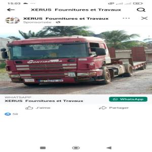 CAMION PORTE CHAR D'OCCASION EN VENTE AU TOGO - matériels machines porte engins 2 essieux et tracteur scania d'occasion immatricules au togo en vente. si vous recherchez du materiel pour le deplacement de vos engins,  saisissez cette occasion et achetez notre camion porte engins.