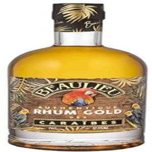 RHUM BEAULIEU - boisson alcoolisée beaulieu – rhum caraïbes gold 37, 5° – bouteille 0.70l – 4959 bouteilles disponibles – 8 palettes de 576 bouteilles et 1 palette de 351 bouteilles – minimum 2 palettes - --prix export - 3.50 euros--prix france - 7.50 euros--