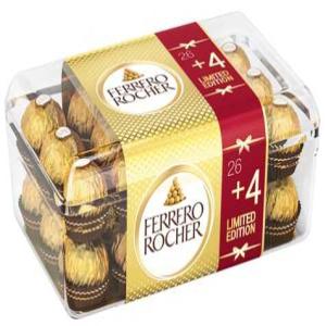 Ferrero Rocher,Linlt, Rafaelo chocolat  - produits sucrés bonjour nous distribuons différents chocolat comme ferrero,  linlt,  rafaelo et beaucoup d'autres marques,  le ferrero rocher en boite de 30 pièces au prix de 5.85€ la boîte de 26+4 édition limitée,  le prix n'inclut pas la livraison selon votre choix de destination. no