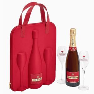 CHAMPAGNE  - vins piper-heidsieck--cuvée brut coffret travel flute gift set 1 bouteille 2 flûtes--bouteille (0.75l) | coffret--le coffret piper-heidsieck cuvée brut travel flute gift set maintient votre champagne au frais. avec 1 bouteille et 2 flûtes,  c’est le cadeau parfait,  comme le compa