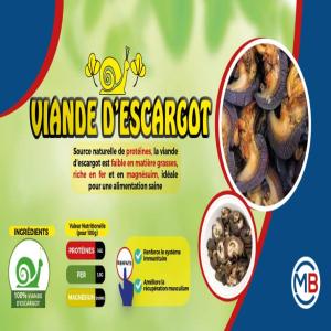 La viande d escargots  - viandes et oeufs la viande d escargot est un aliment nutritif et sain,  reconnu pour sa richesse en protéines de haute qualité,  sa faible teneur en matières grasses et sa digestibilité exceptionnelle. elle contient des minéraux essentiels tels que le fer,  le magnésium et le c