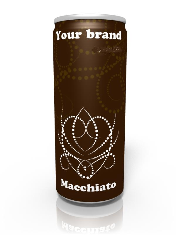 Macchiatto en canette à votre marque - boissons non alcolisée macchiatto en canette 250ml neutres ou personnalisables à votre marque dès 1 palette seulement.--qualité premium,  produits très tendance