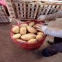 oignons jaune,  pomme de terre et pomme fruits rec